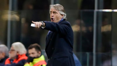 Roberto Mancini during his second spell in charge of Italy's Inter Milan in March 2016. The Italian, now in charge of Russia's Zenit Saint Petersburg, has found European competition a bugbear throughout his managerial career. Antonio Calanni / AP Photo
