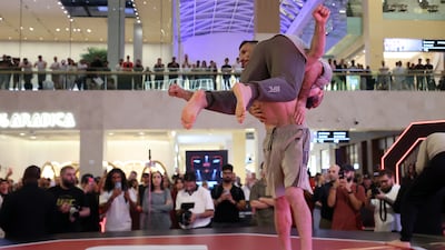 Merab Dvalishvili in action at Yas Mall.