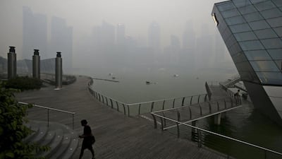 The central business district in Singapore was shrouded by haze on September 14, 2015, as seasonal fires in Indonesia push air quality to unhealthy levels in neighbouring Singapore and Malaysia. Edgar Su/Reuters