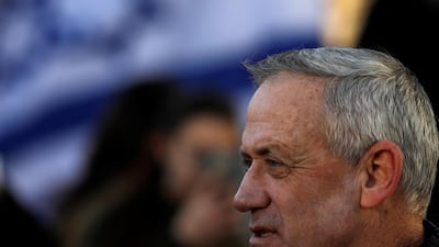 Benny Gantz, a former Israeli armed forces chief and the head of a new political party, Israel Resilience, attends a handover ceremony in Tel Aviv, Israel January 15, 2019. Reuters