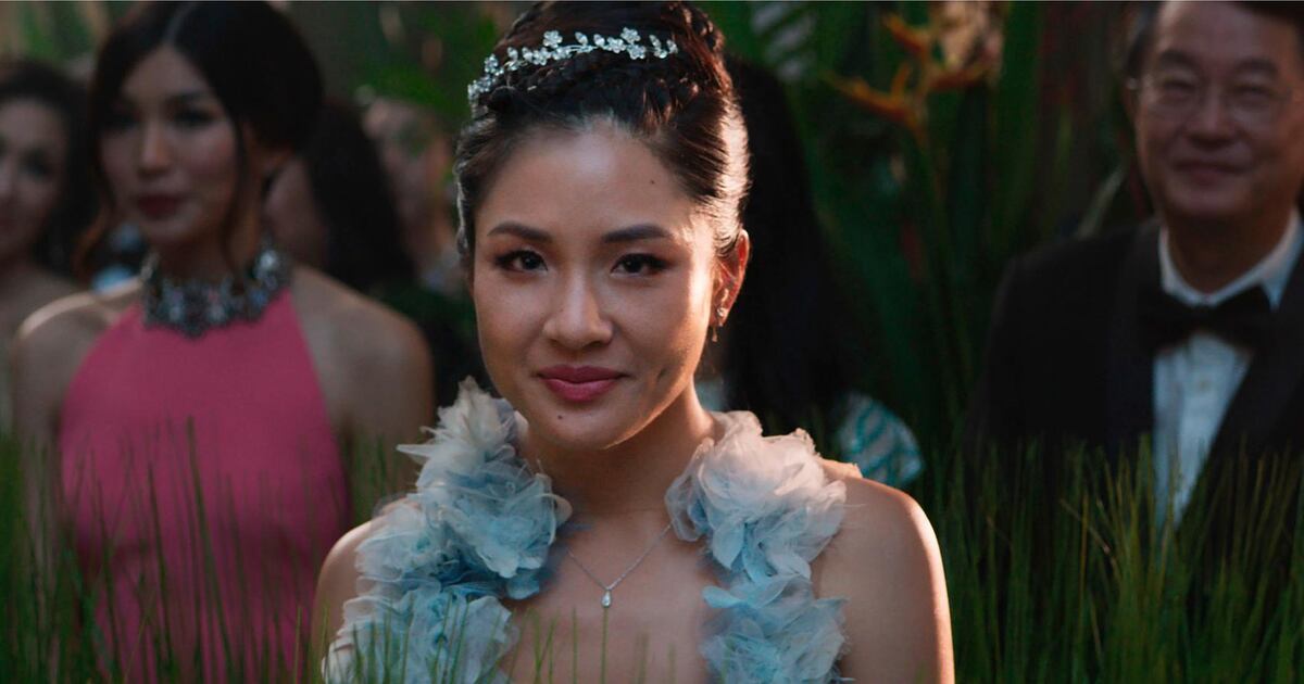 rachel chu gold dress Exclusive: The 'Crazy Rich Asians' Wedding Dress Was Completely Waterproof and More Fashion Details