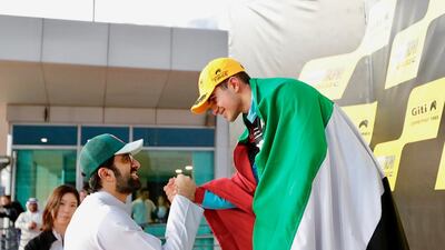 Rashid Al Dhaheri after posting a win and two second-places in the opening round of the Formula Trophy series in Dubai. Photo: Supplied