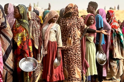 Displaced Sudanese at a camp in the Darfur region. AFP