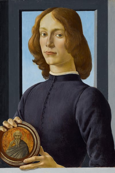 Sotheby's is hoping to fetch $80 million for Sandro Botticelli's 'Young Man Holding a Roundel' (late 15th century), a significant work of Renaissance portraiture. Courtesy Sotheby's