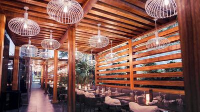 The terrace at Beefbar's current venue in Dubai International Financial Centre. Courtesy Beefbar