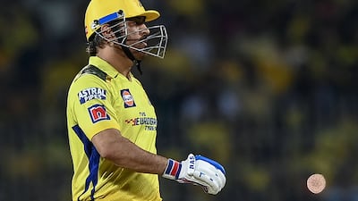 Chennai Super Kings' MS Dhoni played with a knee injury this season. AFP