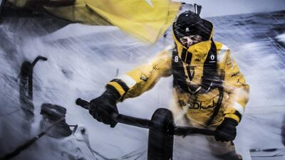 Abu Dhabi Ocean Racing’s Azzam skipper Ian Walker fought rough sea conditions and cold weather to steer his boat to victory during the first leg. Matt Knighton / Volvo Ocean Race