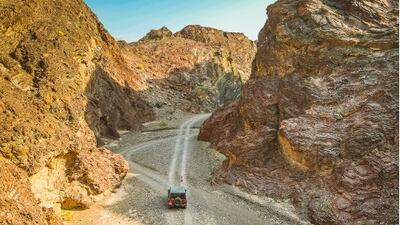 Another of Doyle’s favourite trails in RAK begins from Wadi Kub, deep in the Hajar Mountains. Photo: The Adventure Centre