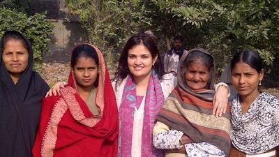 Shazia Kidwai, centre, has helped many women, among them Afser Ahmed, second left, and Shama Hasan, right. Courtesy Shazia Kidwai