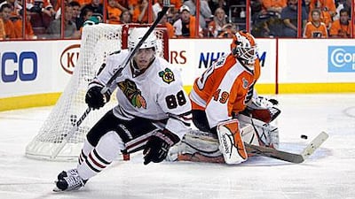 Patrick Kane, left, will be looking to help the Blackhawks defend the Stanley Cup.