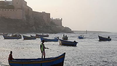 Flowing from the Atlas Mountains, the Bou Regreg river zigzags through Morocco and empties into the Atlantic Ocean with Rabat and Sale on either side of its banks.
