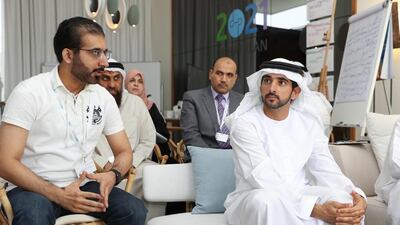 Sheikh Hamdan bin Mohammed, Crown Prince of Dubai, attends the "Future Dialogue" sessions on Dubai Plan 2021, organised by the General Secretariat of the Executive Council of Dubai. He was briefed on plans to accelerate the achievement of Dubai Plan 2020 and spoke to participants from public and private sectors as well as parents, students and members of society. Wam