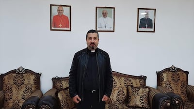 Ayman Aziz Hurmz, priest of the St. Joseph's Chaldean Catholic Church in Sulaimaniyah photo by Dana Taib Menmy. Dana Taib Menmy