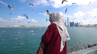 The view from the UAE flag area in Abu Dhabi on New Year's Day. Victor Besa / The National
