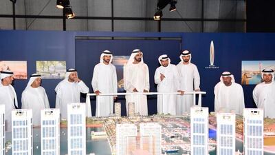 A model of the Dubai Harbour project at its launch. Courtesy Dubai Government Media Office