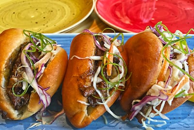 Oxtail cocobread sandwich at Ting Irie. Photo: Ting Irie