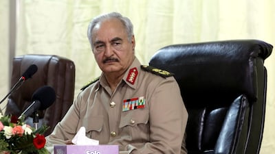 Field Marshal Khalifa Haftar's Libyan National Army is fighting to recapture the Es Sider and Ras Lanuf oil facilities seized by militias on June 14, 2018. Esam Omran Al Fetori / Reuters