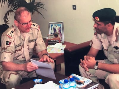 Major General Andrew Pillar meeting with an Emirati officer Photo: Andrew Pillar