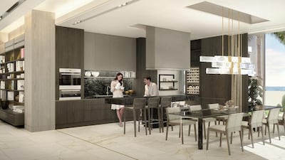 An interior rendering of one of four luxury villas on the Palm Jumeirah branded as The Ellington Collection. Courtesy Ellington Properties