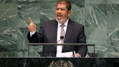 The Egyptian president, Mohammed Morsi, told the UN General Assembly that Arab nations could not accept what is widely believed to be Israel's possession of nuclear weapons.