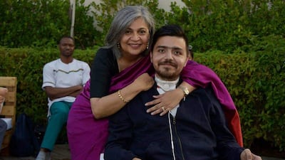 Art teacher Gulshan Kavarana and artist Sharan Budhrani were awarded golden visas for their contribution to the creative field in the country. Photo: Gulshan Kavarana