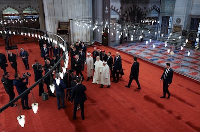 The visit was the Pope’s first to a Muslim place of worship since his election in May. Reuters