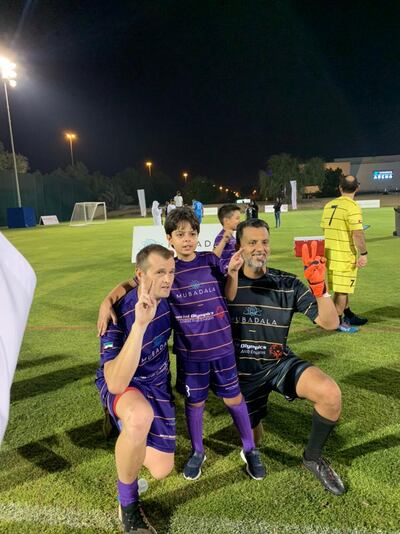 Yousef Al Arar, with his coach Russell during the last league. Courtesy, Muna Sadaqa