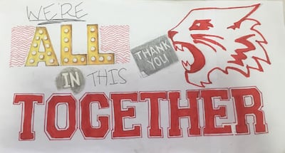 An artwork by sisters Keira and Khloe Ucat, students at Aspen Heights British School. Courtesy Cleveland Clinic