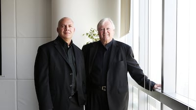 Gordon Gill, left, and Adrian Smith designed Burj Khalifa in Dubai. Pawan Singh / The National
