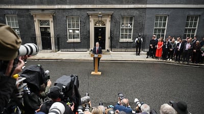 Mr Starmer speaks to the media as he enters 10 Downing Street