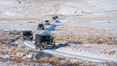 The Grenadier convoy tackling the snow