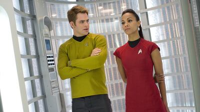 Chris Pine and Zoe Saldana in a scene from Star Trek: Into Darkenss. Zade Rosenthal / Paramount Pictures