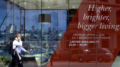 A new property development advertising apartments for £5.5 million in central London in 2014. This year, new taxes and the Brexit vote have forced sellers to lower asking prices. Luke MacGregor / Reuters
