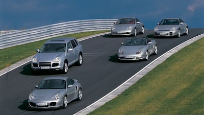 A Porsche posse on patrol.