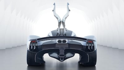 The Aston Martin Valkyrie leverages the manufacturer’s partnership with Formula One team Red Bull Racing. Courtesy Aston Martin