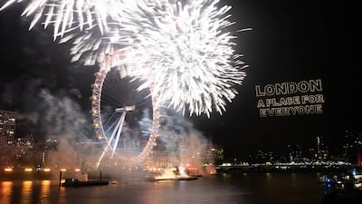 Fireworks over central London to celebrate the new year. PA