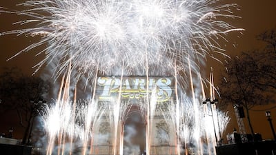 Fireworks illuminate the sky over the Arc de Triomphe during New Year's 2019 celebrations at the Champs Elysees in Paris, France, 01 January 2019. EPA