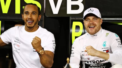 Mercedes may have had two one-two finishes in the first two races of 2019 through Lewis Hamilton, left, and Valtteri Bottas but they will know that they are under big pressure from Ferrari. Getty