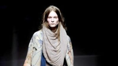 A model shows off a Middle East-inspired look from the Missoni autumn/winter 2009 collection in Milan.