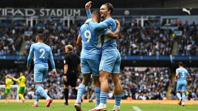 Jack Grealish – 7. Not a classic way to open his City account as it bounced in off his knee. Looked to be enjoying his new surroundings. Getty