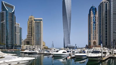 The Cayan Tower in Dubai Marina. Copyright Tim Griffith