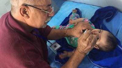 The ministry of health in Jordan continues to administer vaccinations to the children of Syrian refugees at Mrajeeb Al-Fhood. Wam