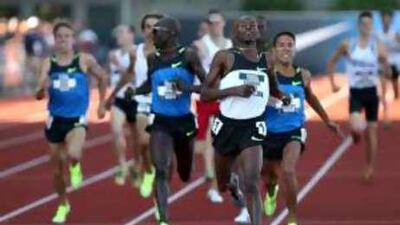 Bernard Lagat wins the men's 1500m at the American Olympic trials.