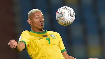 Brazil's Richarlison controls the ball during the Copa America draw with Ecuador. AFP