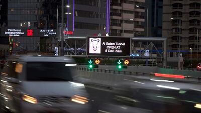 After five years and more than Dh3billion the 4.2-kilometre Salam Street tunnel finally opens to traffic at 6am today, with a new name and the promise of significantly easing traffic. Silvia Razgova / The National