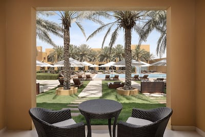 Ground-floor suites offer direct access to the pool via balconies in the living and master rooms. Photo: Aldhafra Resort, Vignette Collection by IHG