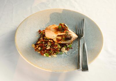 Chicken stuffed with dates and cream cheese. Jeffrey E Biteng / The National