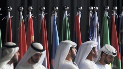 Delegates on the first day of World Government Summit 2018 held at Madinat Jumeirah in Dubai. Pawan Singh / The National