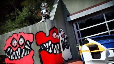 The graffiti painted on the walls of the home of Chris Brown in Hollywood Hills. Barbara Davidson / AP photo
