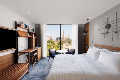 Rooms at Le Meridien Melbourne are chic and filled with natural light. Photo: Le Meridien Melbourne